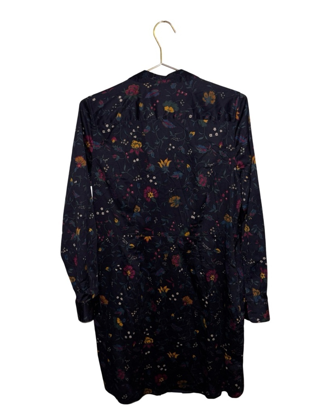 UNTUCKit Navy Floral Button-Front Shirt Size 10 P2P 19” - Picture 2 of 5